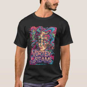 Levendige Psychedelische Vortex Dromen Trippy Face T-shirt