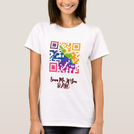 Levendige QR-codekunst T-shirt