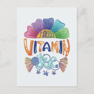 Levendige Rainbow Hand-Lettering: Ik heb vitamine  Briefkaart