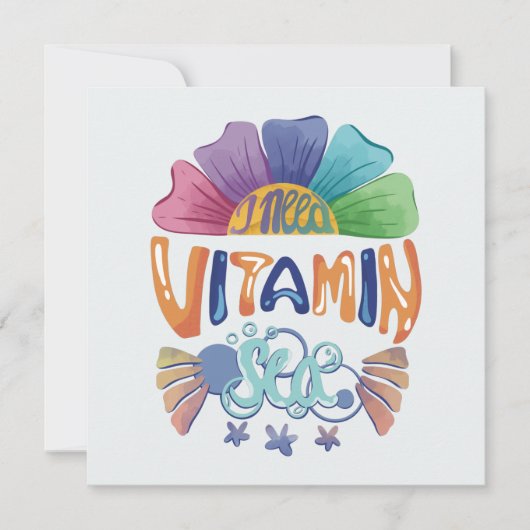 Levendige Rainbow Hand-Lettering: Ik heb vitamine Feestdagenkaart (Voorkant)