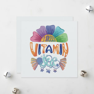 Levendige Rainbow Hand-Lettering: Ik heb vitamine Feestdagenkaart