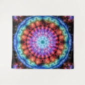 Levendige Rainbow Kaleidoscoop Kleurrijke Mandala Wandkleed (Voorkant (horizontaal))