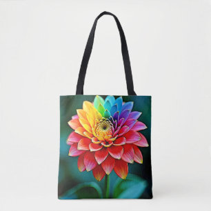 Levendige Rainbow Petal Dream Art Draagtas
