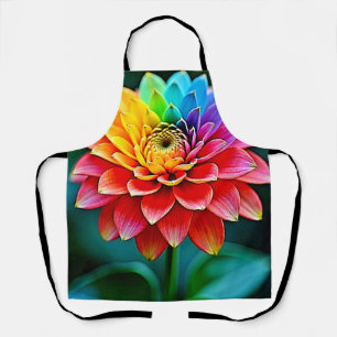 Levendige Rainbow Petal Dream Art Schort