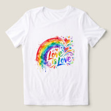 Levendige Regenboog Aquarel Spetter "Liefde is Lie