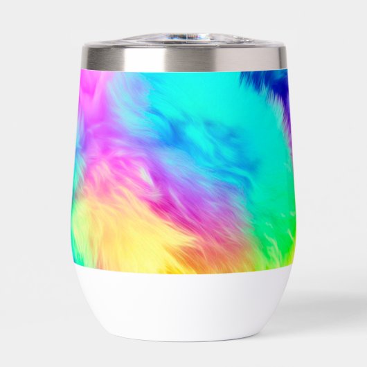 Levendige Regenboog Fluffy Vacht Textuur-75201 (Voorkant)