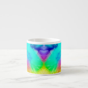 Levendige Regenboog Fluffy Vacht Textuur Achtergro Espresso Kop