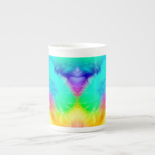 Levendige Regenboog Fluffy Vacht Textuur Achtergro Porselein Kop