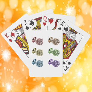 Levendige Regenboog Franse Hoorn Pop Art Ontwerp Pokerkaarten