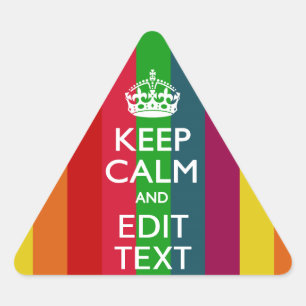 Levendige regenboog kalm houden en Jouw tekst aanp Driehoek Sticker