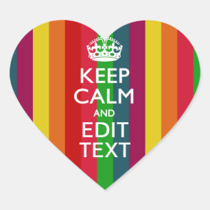Levendige regenboog kalm houden en Jouw tekst aanp Hart Sticker