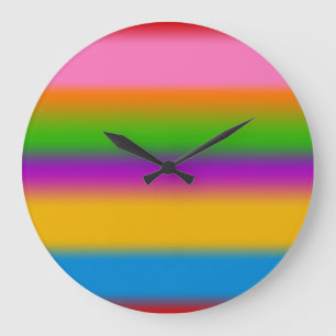 Levendige Regenboog Kleurverloop Strepen Grote Klok
