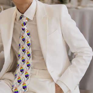 Levendige Regenboog Minimalistische Tulp LGBTQ+ Stropdas
