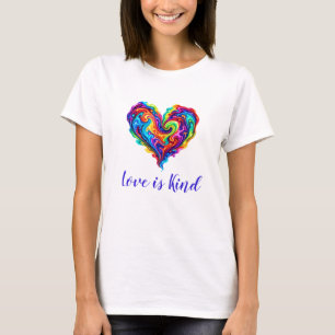 Levendige Regenboog Overgoten Verf Hart  T-shirt