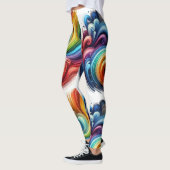 Levendige Regenboog Swirl Leggings (Links)