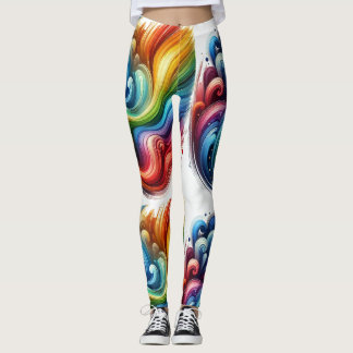 Levendige Regenboog Swirl Leggings