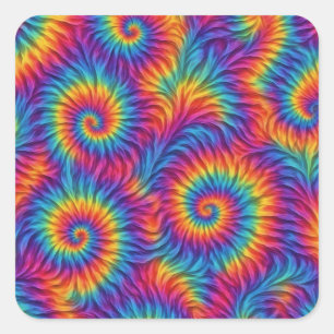 Levendige Regenboog Tie-Dye Draaikolk Sticker