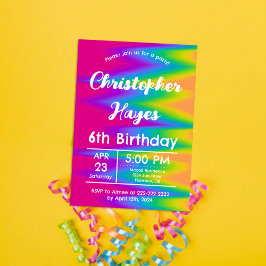 Levendige Regenboog Tie Dye Verjaardag Aanpasbaar Kaart