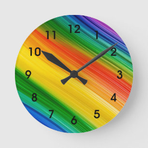 Levendige Regenboog van Kleuren Ronde Klok
