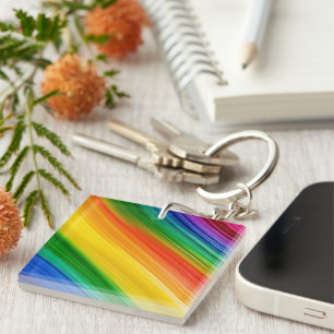 Levendige Regenboog van Kleuren Sleutelhanger