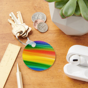 Levendige Regenboog van Kleuren Sleutelhanger