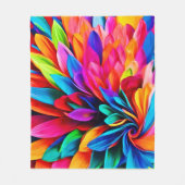 Levendige regenboogbloem Abstract Fleece Deken (Voorkant)