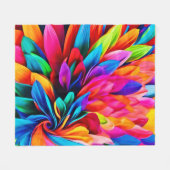 Levendige regenboogbloem Abstract Fleece Deken (Voorkant (Horizontaal))