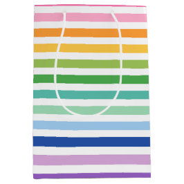 Levendige regenboogstreep met gedurfde kleuren medium cadeauzakje