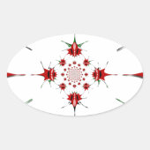 Levendige Republiek Kenia Schild Vlag Kaleidoscoop Ovale Sticker (Voorkant)