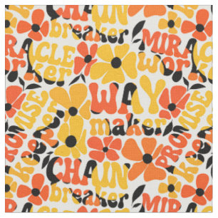 Levendige Retro Christelijke Bloemtypografie Stof