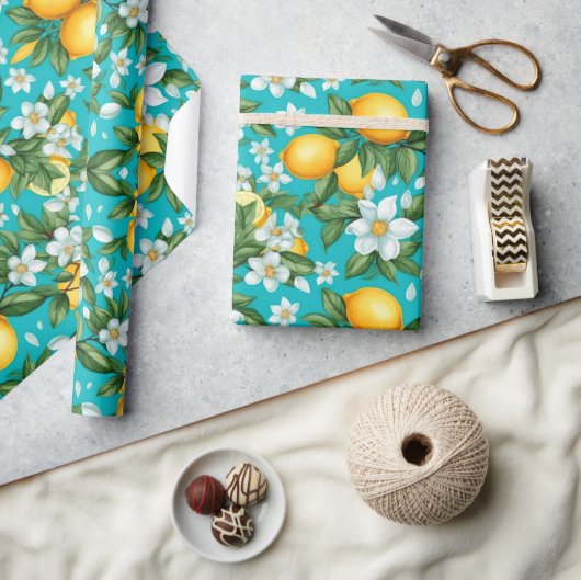 Levendige Retro Citrus Medley Kerstmis Cadeaupapier (Crafts)