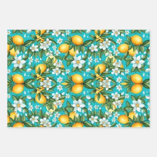 Levendige Retro Citrus Medley Kerstmis Inpakpapier Vel (Voorkant 2)