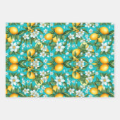 Levendige Retro Citrus Medley Kerstmis Inpakpapier Vel (Voorkant)