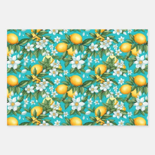 Levendige Retro Citrus Medley Kerstmis Inpakpapier Vel (Voorkant 3)