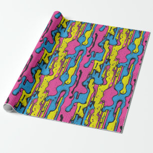 "Levendige Retro Pop Art Drip Patroon Cadeaupapier