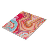 Levendige Retro Style Marble Waterverf Glitter Tegeltje (Zijkant)