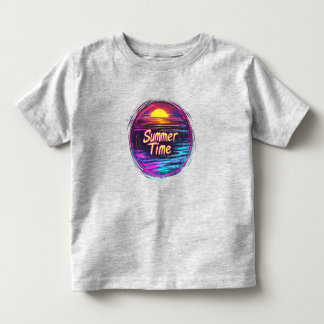 Levendige Retro “Zomer” Zonsondergang T-Shirt