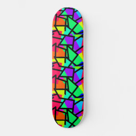 Levendige retrorstijl Geometrische 80s Memphis Des Skateboard