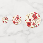 Levendige rode botanische illustratie confetti (Achterkanten)