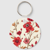 Levendige rode botanische illustratie