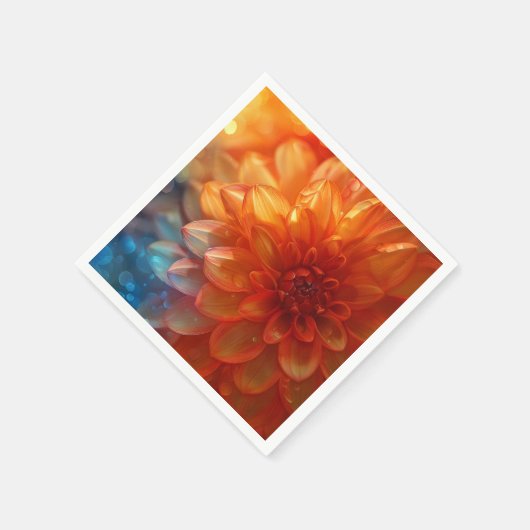 Levendige Rode Dahlia Bloem Papieren Servet (Hoek)