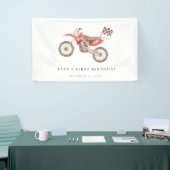 Levendige rode Dirt Bike Banner (Beurs)