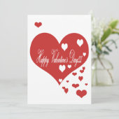 Levendige rode en witte harten XOXO Feestdagenkaart (Staand voorkant)