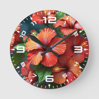 Levendige Rode Hibiscus Bloemen-76894 Ronde Klok