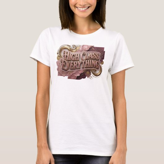 Levendige Rode HIGH CLASS EVERYTHING T-shirt (Voorkant)