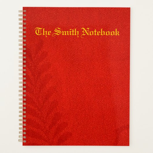 Levendige rode minimalistische bladschaduw planner (Voorkant)