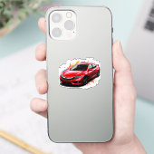 Levendige rode moderne auto sticker (Telefoon)