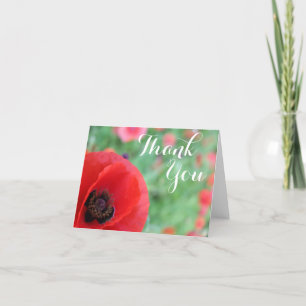 Levendige rode papaver bedankkaart