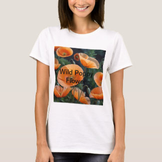 Levendige rode papaver bloem t-shirt