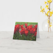 Levendige Rode Tulpen van Aquarel Kaart (Gele Bloem)